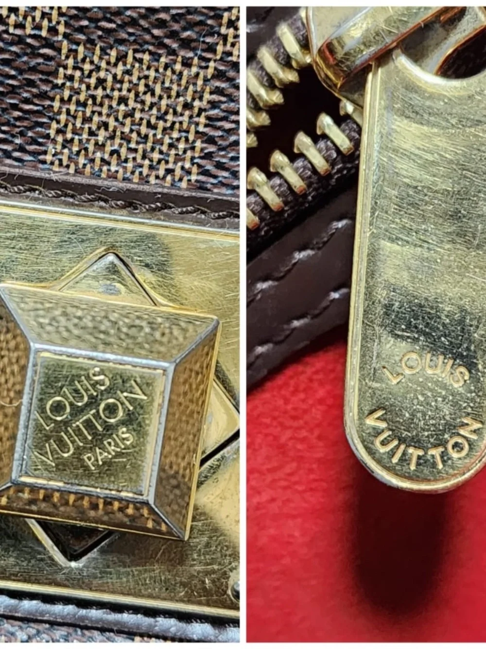 Authentic Louis Vuitton Damier Canvas Bergamo MM Bag